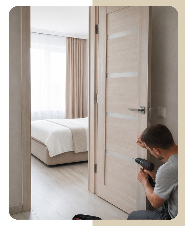 Установка двери в спальню в Новочеркасске по цене от 4605 р. | Дверной